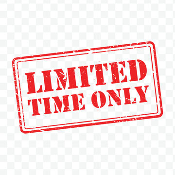 Limited Time Only Red Stamp Line Border Grunge Vector Graphic