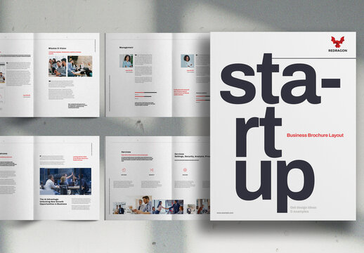 Red Startup Business Promo Marketing Brochure Layout