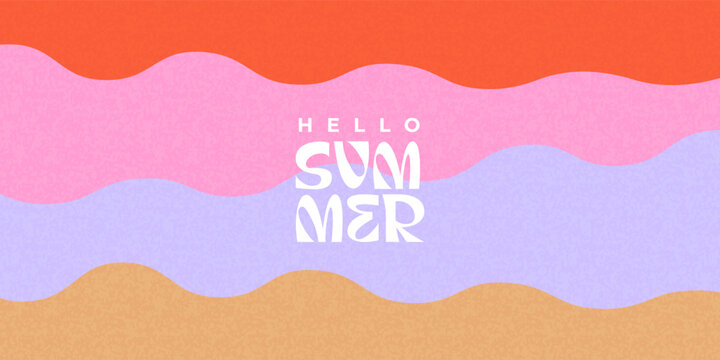 Creative concept of abstract summer bright cover with wavy shapes in pastel colors. Modern design template in trendy  geometric style for card or posterfor corporate identity, branding, social media.
