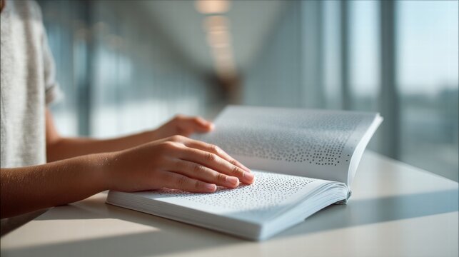Reading braille book