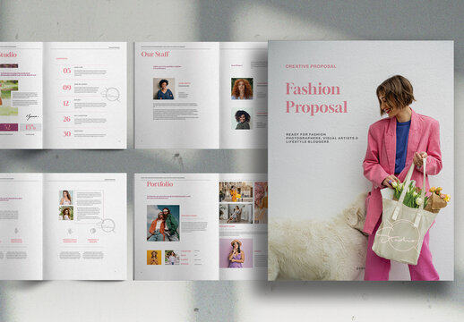 Pastel Pink Creative Fashion Studio Proposal Brochure Layout
