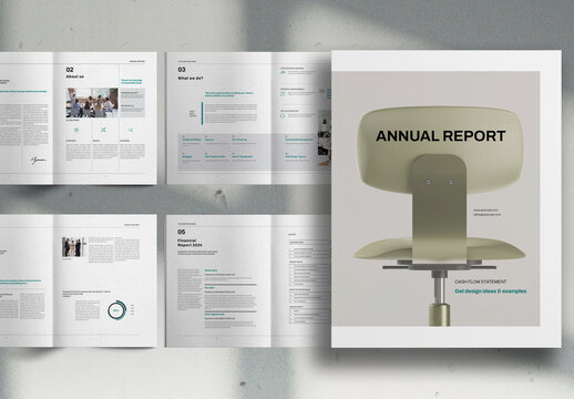 Elegant Blue Company Annual Report Brochure Layout