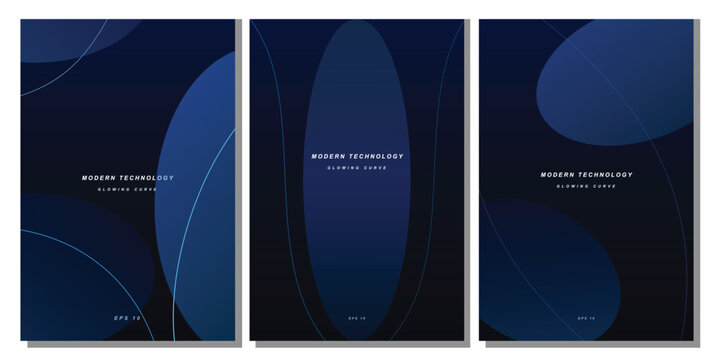Title: Modern Technology Dark Blue Abstract Background Vector Illustration