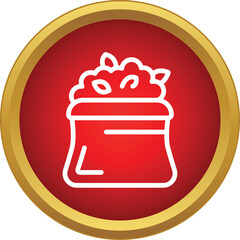 Fototapeta premium Sack filled with seeds, symbolizing farming, harvest, and cultivation on a red background