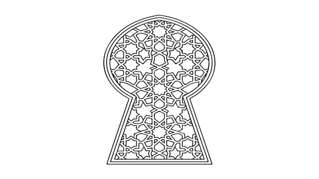 vector illustration of an old metal key