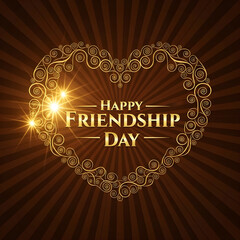 Obraz premium Happy friendship day celebrating bonds of love and togetherness with heartfelt wishes