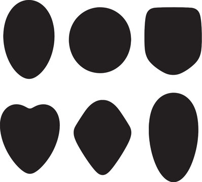 Face shape silhouettes set black vector oval round square heart diamond long face bundle