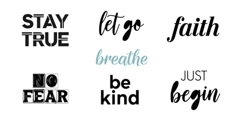 Fototapeta premium Inspiring words and creative design on a black background