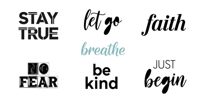 Inspiring words and creative design on a black background