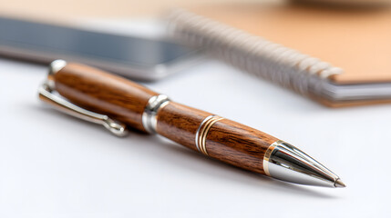 Naklejka premium Wooden Fountain Pen