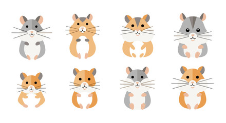 Fototapeta premium Colorful illustration of hamsters.