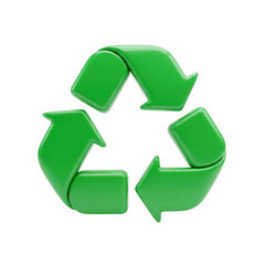 Obraz premium Green recycling symbol icon isolated on white background isolated on transparent background