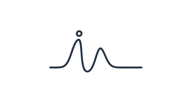 Black line graph waveform illustration.