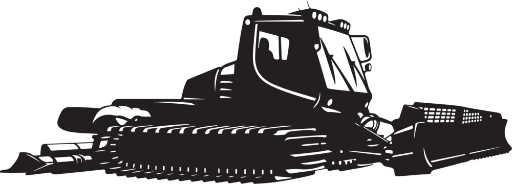 Bulldozer, heavy equipment, construction vehicle, industrial machine, black silhouette