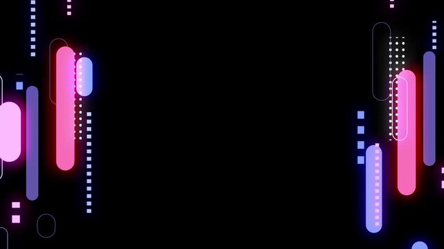 縦に流れるネオンデジタルライン ループ背景 / 落下ストリーム・未来的テックUI演出 / Vertical Flow Neon Digital Lines Loop Background / Futuristic Tech Stream Motion UI