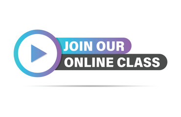 Fototapeta premium Join Our Online Class Interactive Social Media Banner Video Play Icon