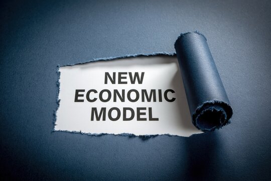 New Economic Model conceptual words on paper