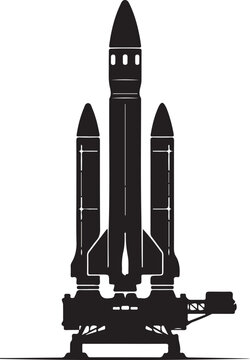 Space, Rocket, Launch Vehicle, Black, Silhouette, Vector Illustration, Space Exploration