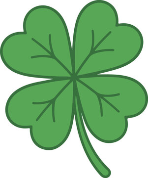 Four leaf clover lucky symbol simple cartoon illustration isolated