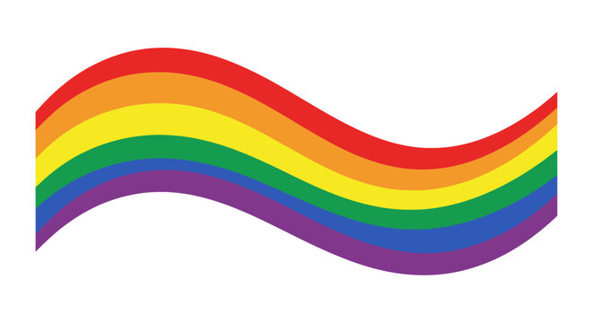 Vibrant multicolored wavy rainbow symbol.