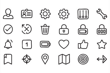 Fototapeta premium Dashboard Interface Icons User Settings Control Collection