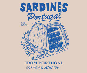 Sardines fish artwork for t shirt print, poster, sticker and other uses. Always better together. Sardine fish from Portugal. © riaz
