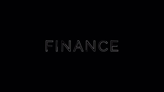 Finance word 2D text HUD Alpha PNG template texture Animation for Marketing, Business