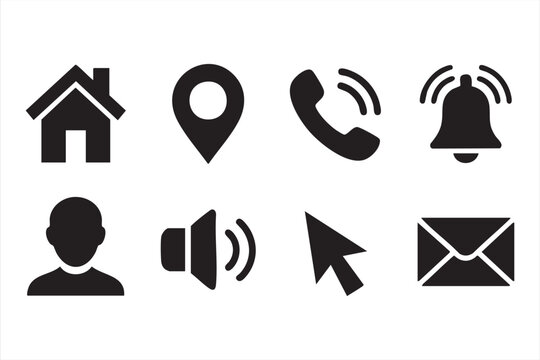 User interface icons for navigation communication and apps