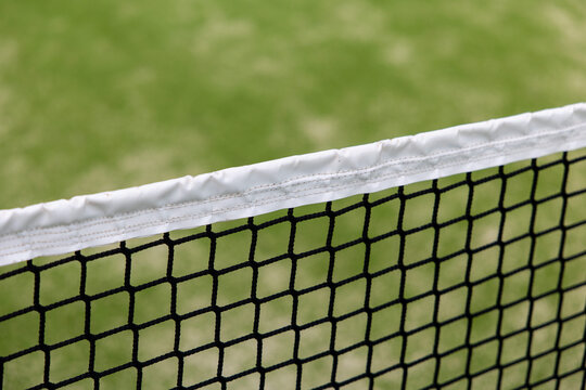Close-Up of Tennis Net on Outdoor Court with Shallow Depth of Field