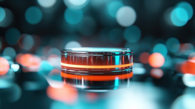 A mesmerizing close-up shot of a shiny, reflective object illuminated with vibrant colors, creating a captivating abstract visual that stimulates the imagination and draws viewers in.