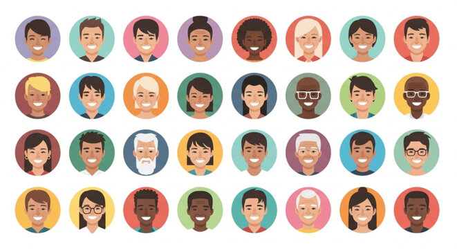 Diverse group of people with different ages and ethnicities smiling and looking happy together