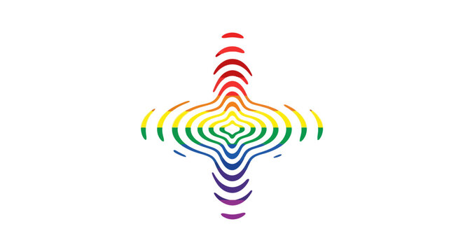 Vibrant Rainbow Colored Sound Wave Pattern.