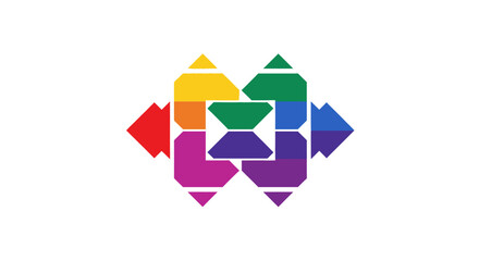 Naklejka premium Colorful geometric shapes logo symbol.