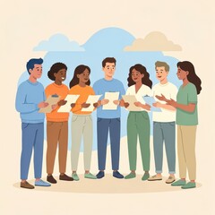 Obraz premium Group of Diverse People Holding Clipboards and Papers