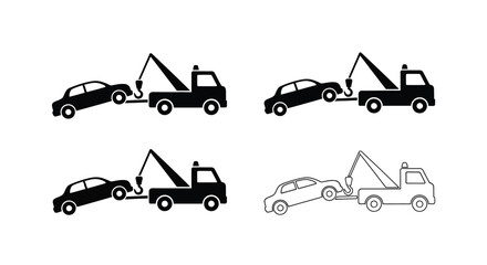 Naklejka premium tow truck towing car silhouette high quality professional
