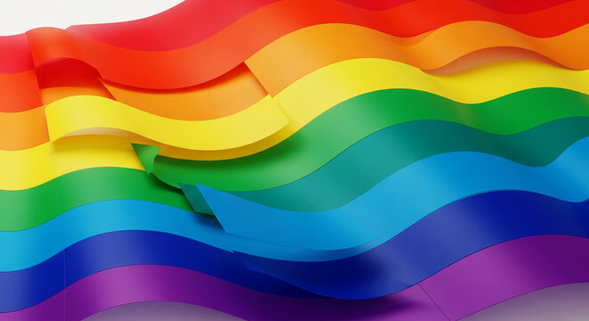 Wavy rainbow stripes, representing pride, diversity, and inclusion, perfect for LGBTQ+ related concepts, events, and celebrations