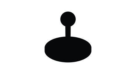 A simple black silhouette of a vintage arcade joystick controller silhouette © nhpvect02