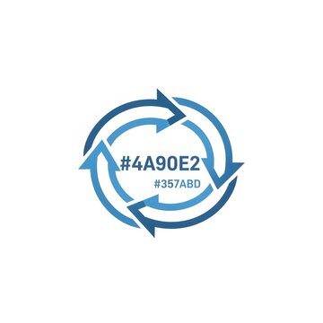 Circular arrows with hex code symbol.