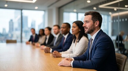 Fototapeta premium Professionals Attending Formal Board Meeting