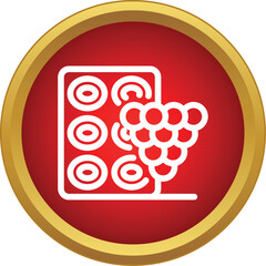 Naklejka premium Grapes in a cluster and individual berries forming an outline icon