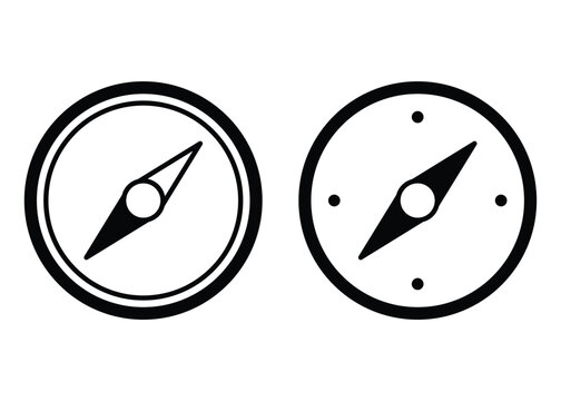 Compass Icon Set &ndash; Navigation, Wind Rose & Direction Symbol Vector Collection