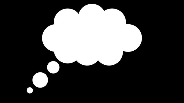 Cartoon Style Thought Bubble Expanding Reveal on Alpha Channel