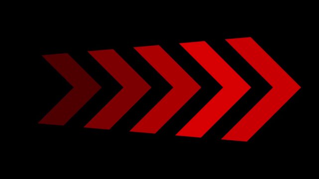 Left To Right Arrow Full Screen Directional Loop Animation Red Isolated On Black Background
