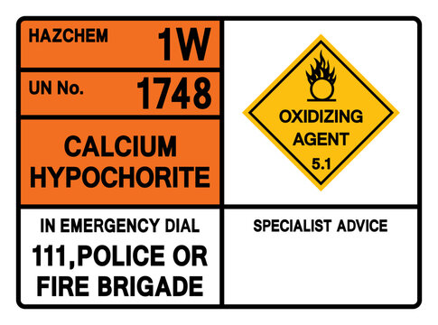 Calcium Hypochlorite UN 1784 Symbol Sign, Vector Illustration, Isolate On White Background, Label.EPS10