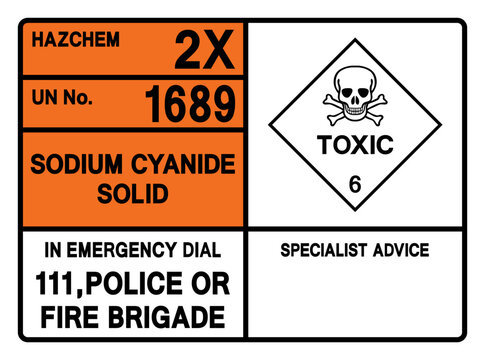 Sodium Cyanide Solid UN 1689 Symbol Sign, Vector Illustration, Isolate On White Background, Label.EPS10