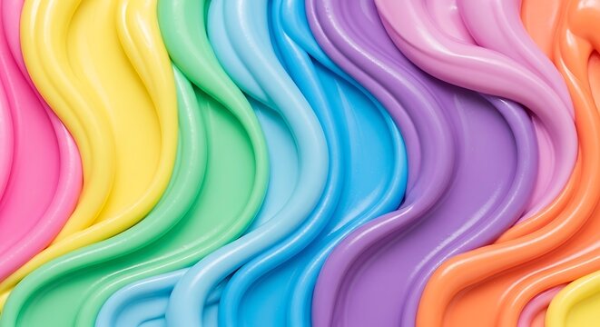 Colorful Wavy Paint Like Swirls