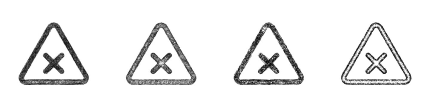 Sketch error triangle icon design set