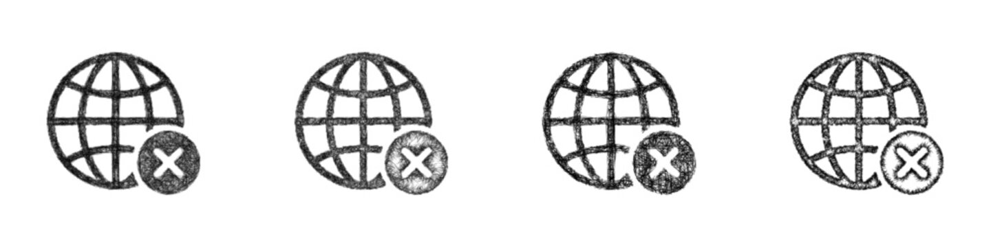 Sketch network error icon design set