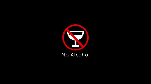 Alcohol consumption is injurious to health. Say no to alcohol animated icon animated