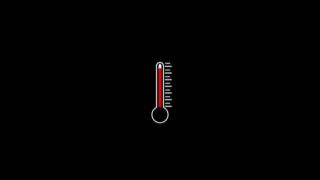 Heat icon animation best cartoon object on a black background 4k